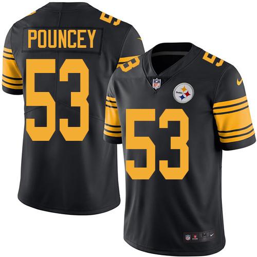 Pittsburgh Steelers #53 Maurkice Pouncey Black Men's Stitched Limited Rush Jersey Men's