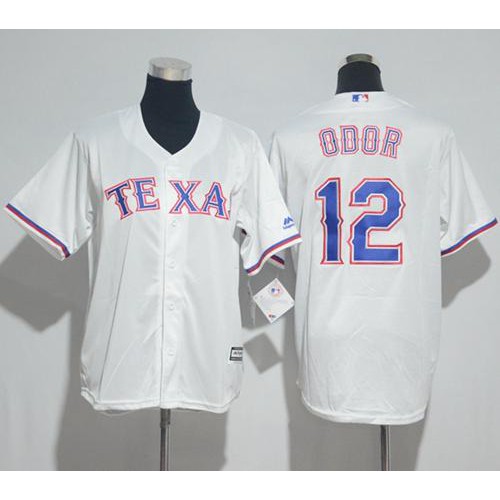 Texas Rangers #12 Rougned Odor White Cool Base Stitched Youth Jersey Youth