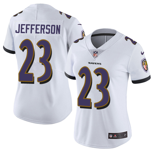 Baltimore Ravens #23 Tony Jefferson White Women's Stitched Vapor Untouchable Limited Jersey Womens