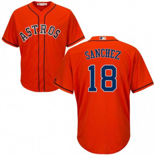 Houston Astros #18 Aaron Sanchez Orange New Cool Base Stitched Jersey Men's