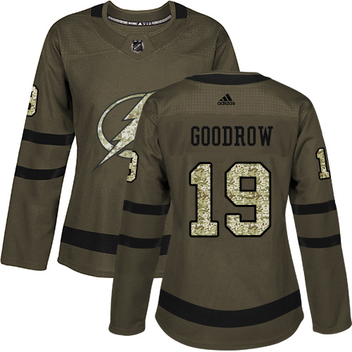 Adidas Tampa Bay Lightning #19 Barclay Goodrow Green Salute to Service Women's Stitched Jersey Womens
