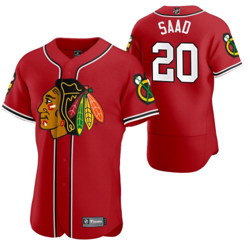 Chicago Chicago Blackhawks #20 Brandon Saad Men's 2020 x Crossover Edition Baseball Jersey Red Men's