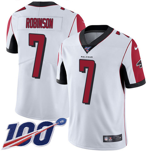 Falcons #7 Bijan Robinson White Men's Stitched 100th Season Vapor Untouchable Limited Jersey