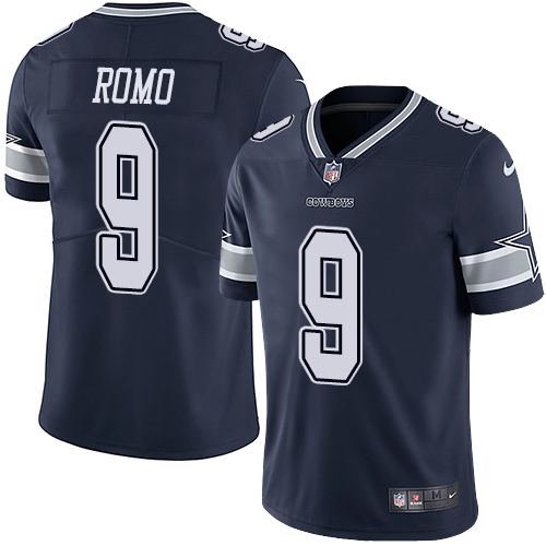 Dallas Cowboys #9 Tony Romo Navy Blue Team Color Youth Stitched Vapor Untouchable Limited Jersey Youth