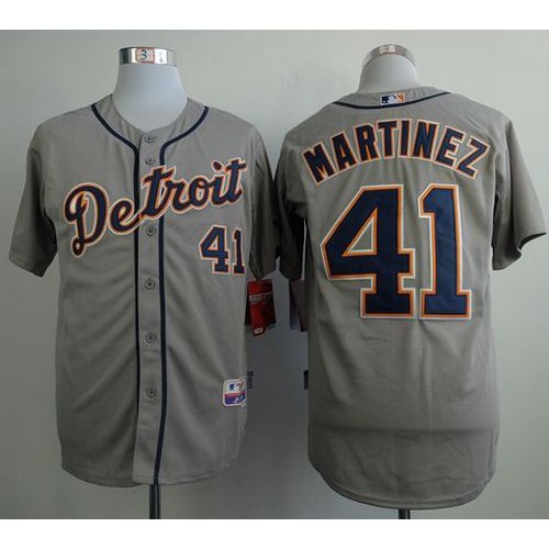 Detroit Tigers #41 Victor Martinez Grey Cool Base Stitched Jersey Men's