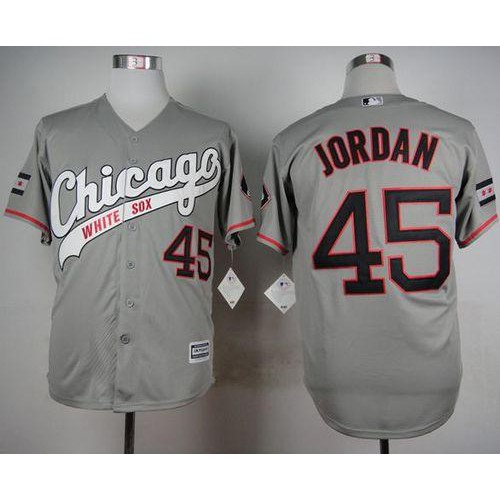 Chicago White Sox #45 Michael Jordan Grey New Cool Base Stitched Jersey Men's