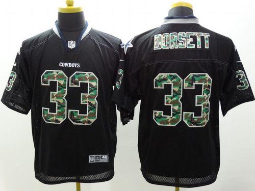 Cowboys #33 Tony Dorsett Black Men's Stitched Elite Camo Fashion Jersey