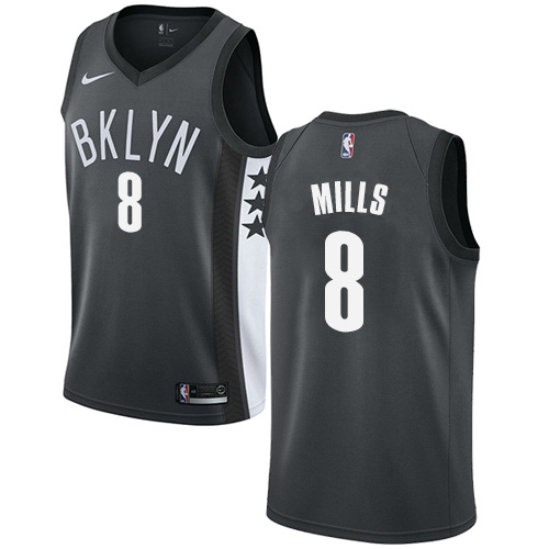 Brooklyn Nets #8 Patty Mills Gray Swingman Statement Edition Jersey Mens