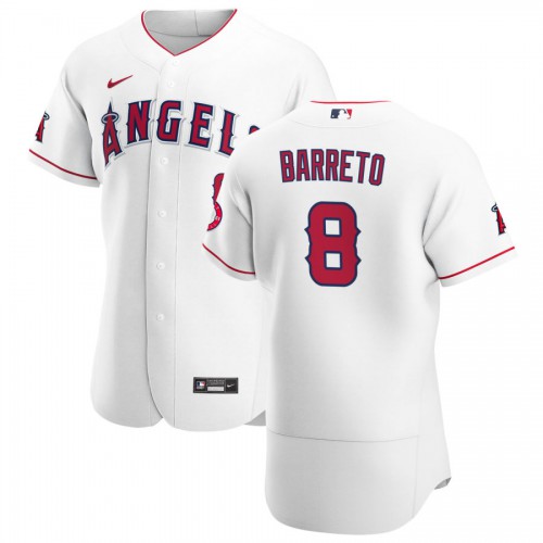 Los Angeles Los Angeles Angels #8 Franklin Barreto Men's White Home 2020 Authentic Player Jersey Men's