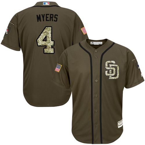 San Diego Padres #4 Wil Myers Green Salute to Service Stitched Youth Jersey Youth