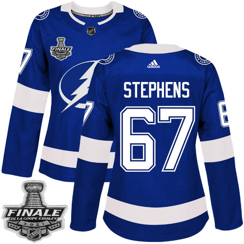 Adidas Tampa Bay Lightning #67 Mitchell Stephens Blue Home Authentic Women's 2021 Stanley Cup Final Patch Jersey Womens