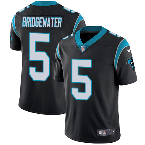 Carolina Panthers #5 Teddy Bridgewater Black Team Color Men's Stitched Vapor Untouchable Limited Jersey Men's