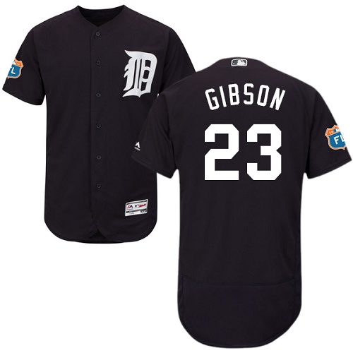 Detroit Tigers #23 Kirk Gibson Navy Blue Flexbase Authentic Collection Stitched Jersey Men's