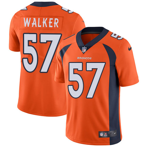 Denver Broncos #57 Demarcus Walker Orange Team Color Men's Stitched Vapor Untouchable Limited Jersey Men's
