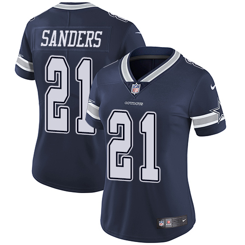 Cowboys #21 Deion Sanders Navy Blue Team Color Women's Stitched Vapor Untouchable Limited Jersey