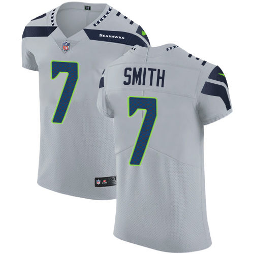 Seahawks #7 Geno Smith Grey Alternate Men's Stitched New Elite Jersey