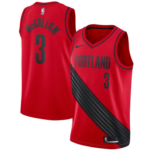 Portland Trail Blazers #3 C.J. McCollum Red Womens Swingman Statement Edition Jersey Womens