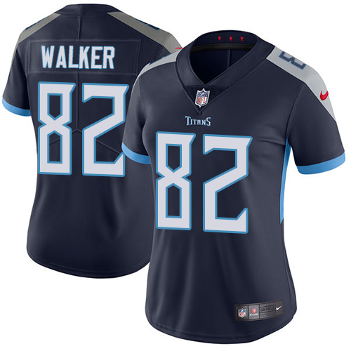 Tennessee Titans #82 Delanie Walker Navy Blue Team Color Women's Stitched Vapor Untouchable Limited Jersey Womens