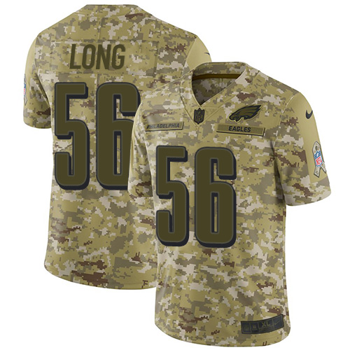Philadelphia Eagles #56 Chris Long Camo Youth Stitched Limited 2018 Salute to Service Jersey Youth