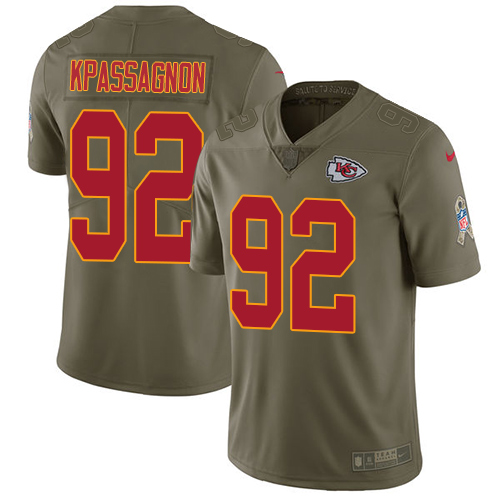Kansas City Chiefs #92 Tanoh Kpassagnon Olive Men's Stitched Limited 2017 Salute to Service Jersey Men's