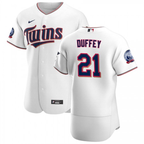 Minnesota Minnesota Twins #21 Tyler Duffey Men's White Home 2020 60th Season Authentic Team Jersey Men's
