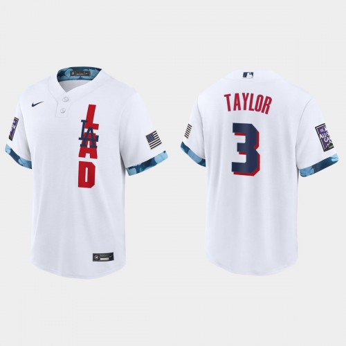 Los Angeles Los Angeles Dodgers #3 Chris Taylor 2021 All Star Game Fan's Version White Jersey Men's