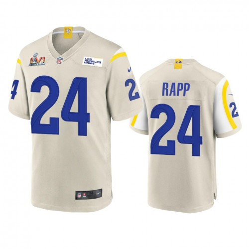 Los Angeles Los Angeles Rams #24 Taylor Rapp Men's Super Bowl LVI Patch Game Jersey - Bone Men's