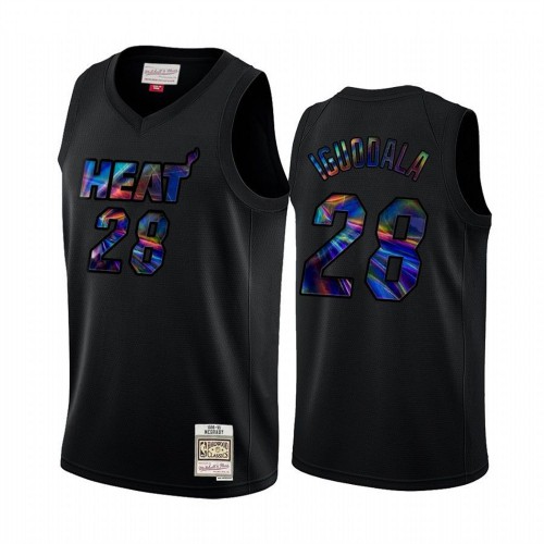 Miami Miami Heat #28 Andre Iguodala Mens Iridescent HWC Limited Jersey - Black Mens