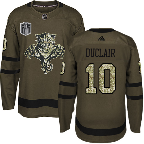 Adidas Panthers #10 Anthony Duclair Green 2023 Stanley Cup Final Patch Salute To Service Stitched Jersey