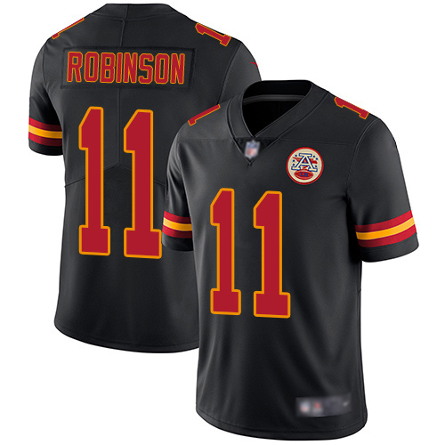 Kansas City Chiefs #11 Demarcus Robinson Black Men's Stitched Limited Rush Jersey Men's