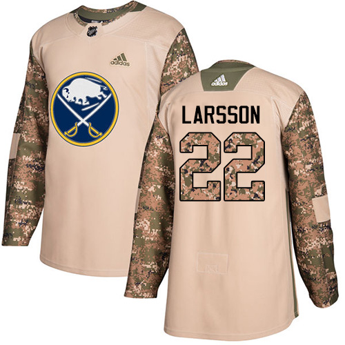 Adidas Buffalo Sabres #22 Johan Larsson Camo Authentic 2017 Veterans Day Stitched Jersey Men's
