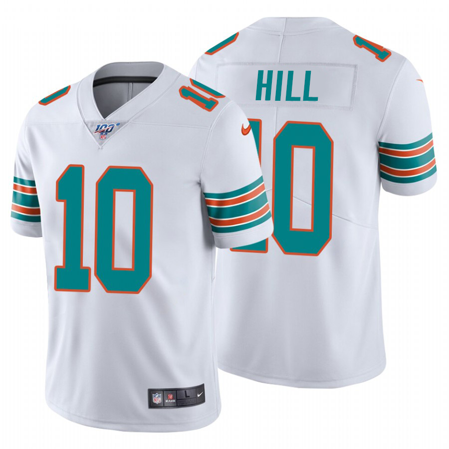 Dolphins #10 Tyreek Hill White Alternate Youth Stitched 100th Season Vapor Untouchable Limited Jersey