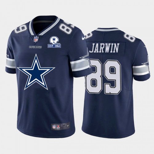 Dallas Dallas Cowboys #89 Blake Jarwin Navy Blue Men's Big Team Logo With Established In 1960 Patch Vapor Limited Jersey Men's