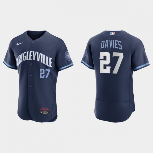 Chicago Chicago Cubs #27 Zach Davies Men's 2021 City Connect Authentic Navy Jersey Men's