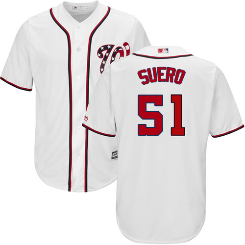 Washington Nationals #51 Wander Suero White New Cool Base Stitched Jersey Men's
