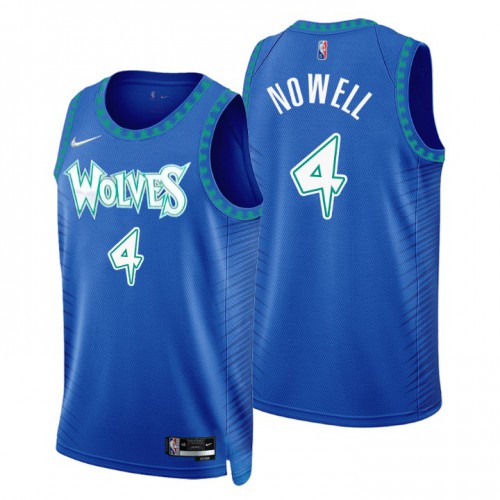 Minnesota Minnesota Timberwolves #4 Jaylen Nowell Mens Royal 2021/22 Swingman Jersey - City Edition Mens