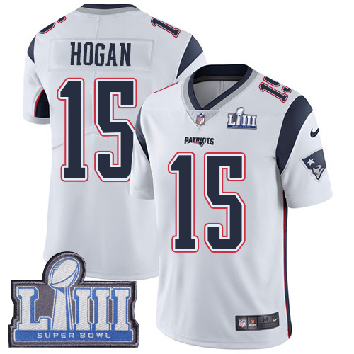 New England Patriots #15 Chris Hogan White Super Bowl LIII Bound Men's Stitched Vapor Untouchable Limited Jersey Men's