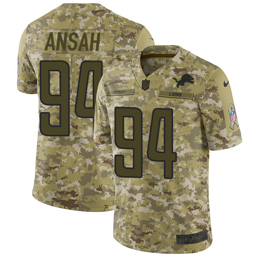 Detroit Lions #94 Ziggy Ansah Camo Youth Stitched Limited 2018 Salute to Service Jersey Youth
