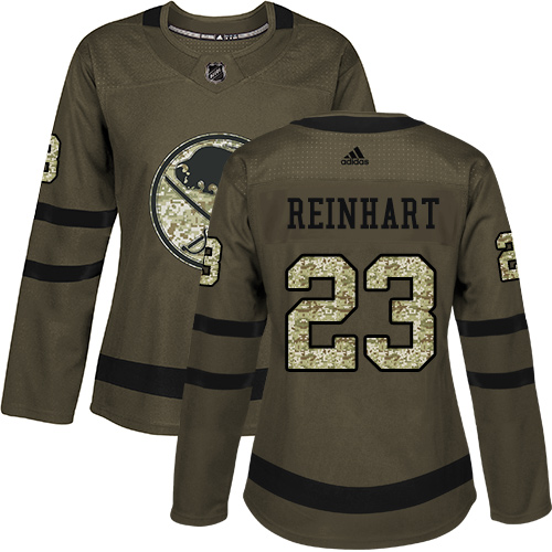 Adidas Buffalo Sabres #23 Sam Reinhart Green Salute to Service Women's Stitched Jersey Womens