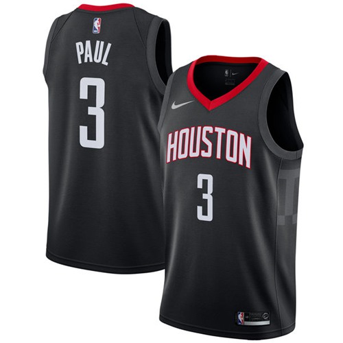 Houston Rockets #3 Chris Paul Black Swingman Statement Edition Jersey Mens