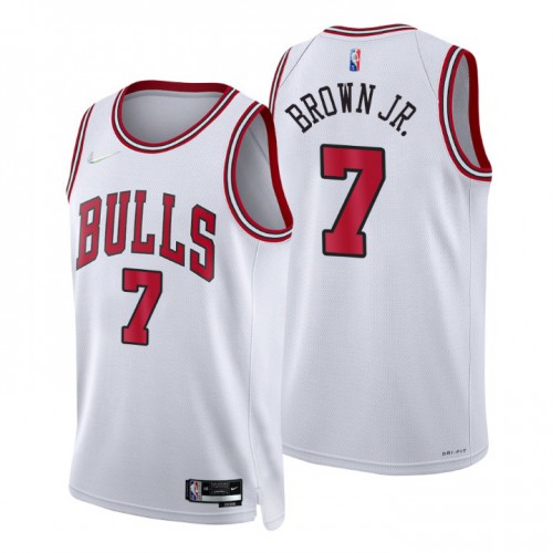 Chicago Bulls #7 Troy Brown White Mens 2021-22 75th Anniversary Diamond Swingman Jersey - Association Edition Mens