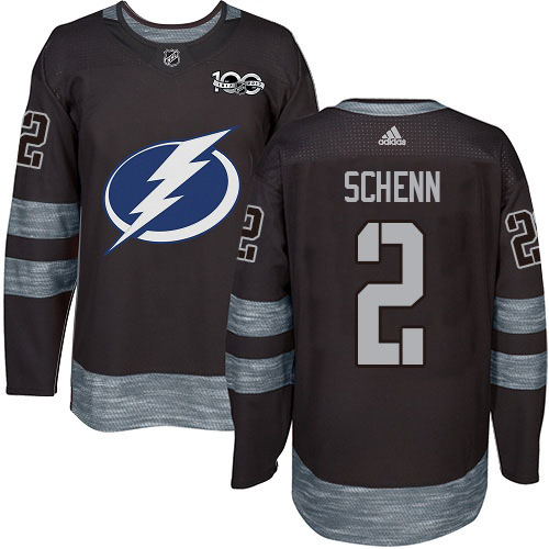 Adidas Tampa Bay Lightning #2 Luke Schenn Black 1917-2017 100th Anniversary Stitched Jersey Men's