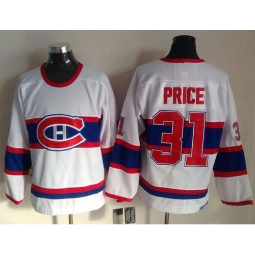 Montreal Canadiens #31 Carey Price White CCM Throwback Stitched Jersey Men's