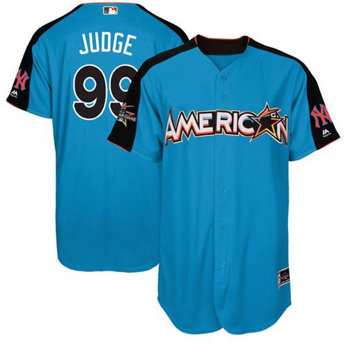 New York Yankees #99 Aaron Judge Blue 2017 All-Star American League Stitched Jersey Men's