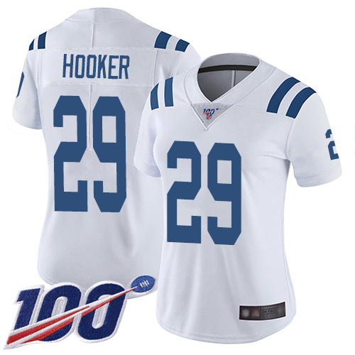 Indianapolis Colts #29 Malik Hooker White Women's Stitched 100th Season Vapor Limited Jersey Womens