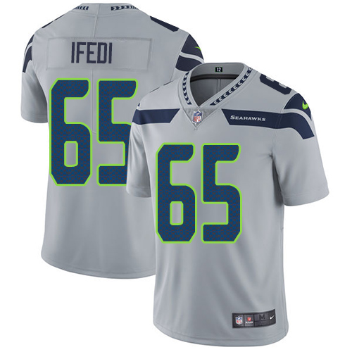 Seattle Seahawks #65 Germain Ifedi Grey Alternate Men's Stitched Vapor Untouchable Limited Jersey Men's
