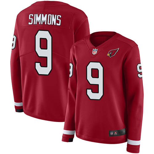 Cardinals #9 Isaiah Simmons Red Team Color Women's Stitched Limited Therma Long Sleeve Jersey