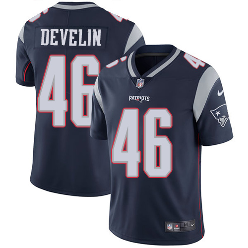 New England Patriots #46 James Develin Navy Blue Team Color Youth Stitched Vapor Untouchable Limited Jersey Youth