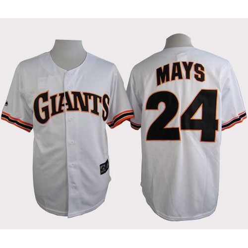 San Francisco Giants #24 Willie Mays White 1989 Turn Back The Clock Stitched Jersey Men's