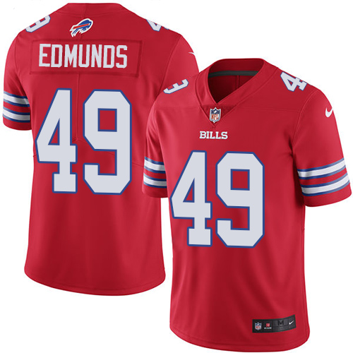 Bills #49 Tremaine Edmunds Red Youth Stitched Limited Rush Jersey